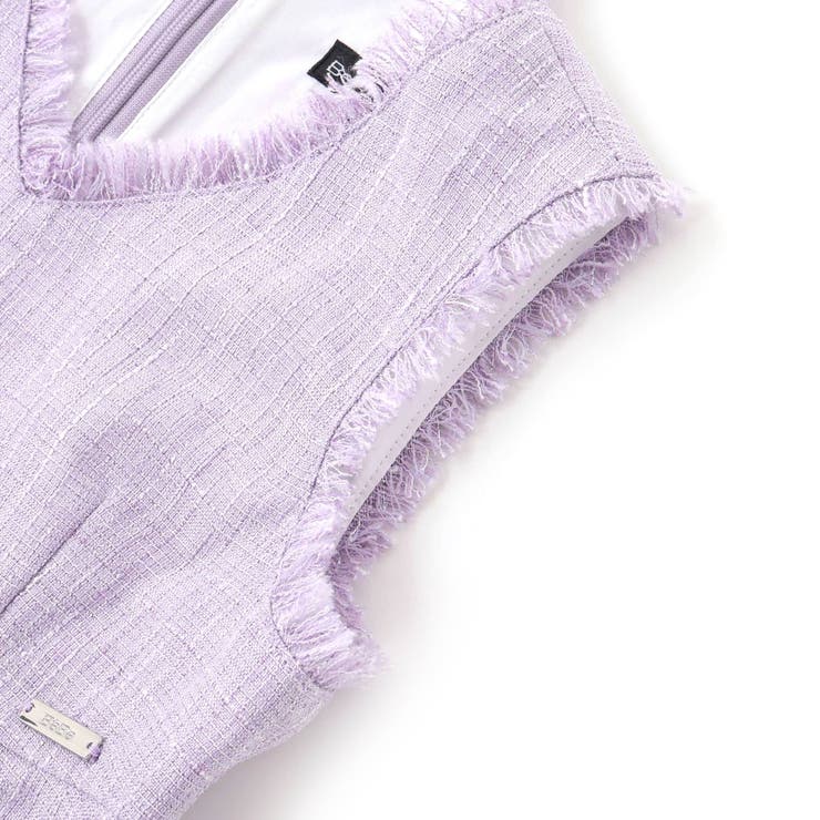 【お揃い】ツイード調Vネックフリンジジャンパースカート(90~140cm) | BeBe | 詳細画像8 