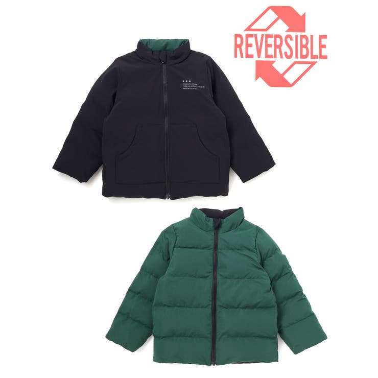 【撥水】リップストップ×タフタリバーシブル中綿ブルゾン(90~150cm) | BeBe | 詳細画像8 