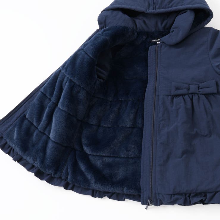 【撥水加工】ヴィンテージタフタ裏ファー裾フリルフードブルゾン(80~150cm) | BeBe | 詳細画像18 