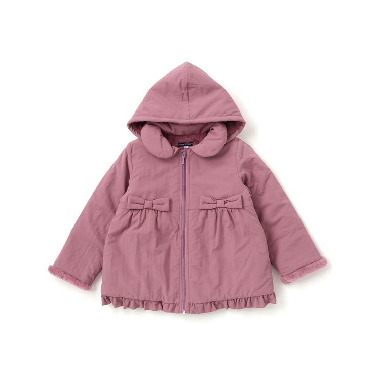 【撥水加工】ヴィンテージタフタ裏ファー裾フリルフードブルゾン(80~150cm) | BeBe | 詳細画像5 