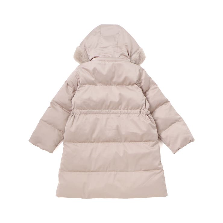 【撥水加工】タフタウエストギャザーファーフード中綿コート(100~160cm) | BeBe | 詳細画像6 