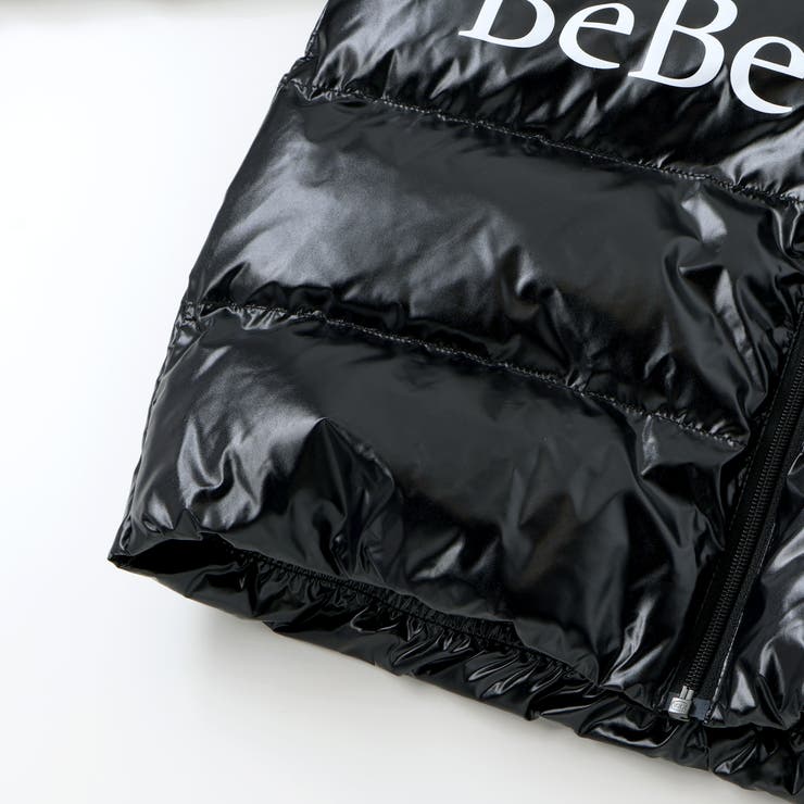 【撥水加工】タフタ切り替えロゴプリントフード中綿コート(100~160cm) | BeBe | 詳細画像10 