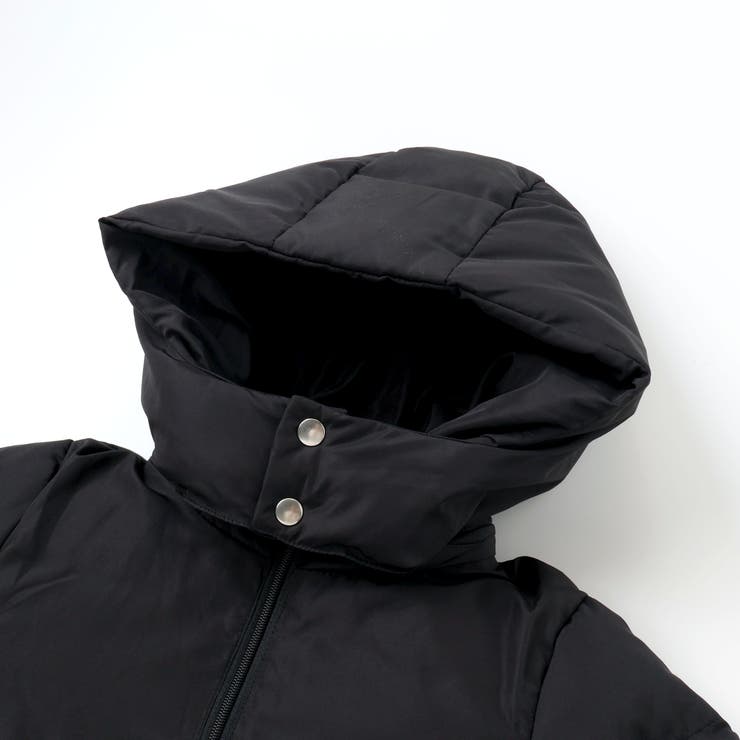 【撥水加工】タフタ切り替えロゴプリントフード中綿コート(100~160cm) | BeBe | 詳細画像3 