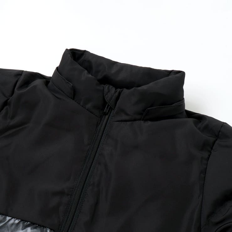 【撥水加工】タフタ切り替えロゴプリントフード中綿コート(100~160cm) | BeBe | 詳細画像6 