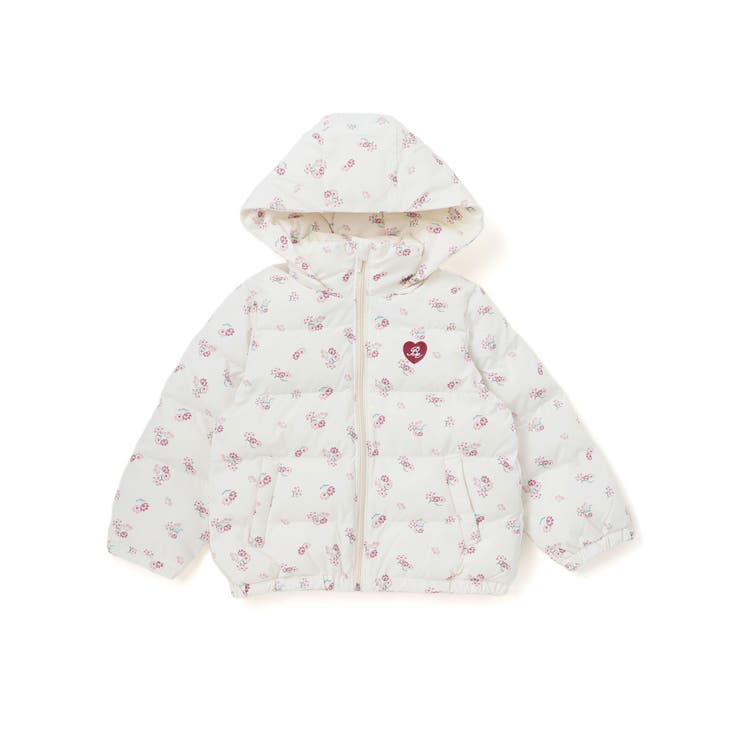 Girlyフラワープリントタフタフード中綿コート | BeBe | 詳細画像10 