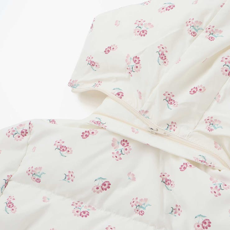 Girlyフラワープリントタフタフード中綿コート | BeBe | 詳細画像13 