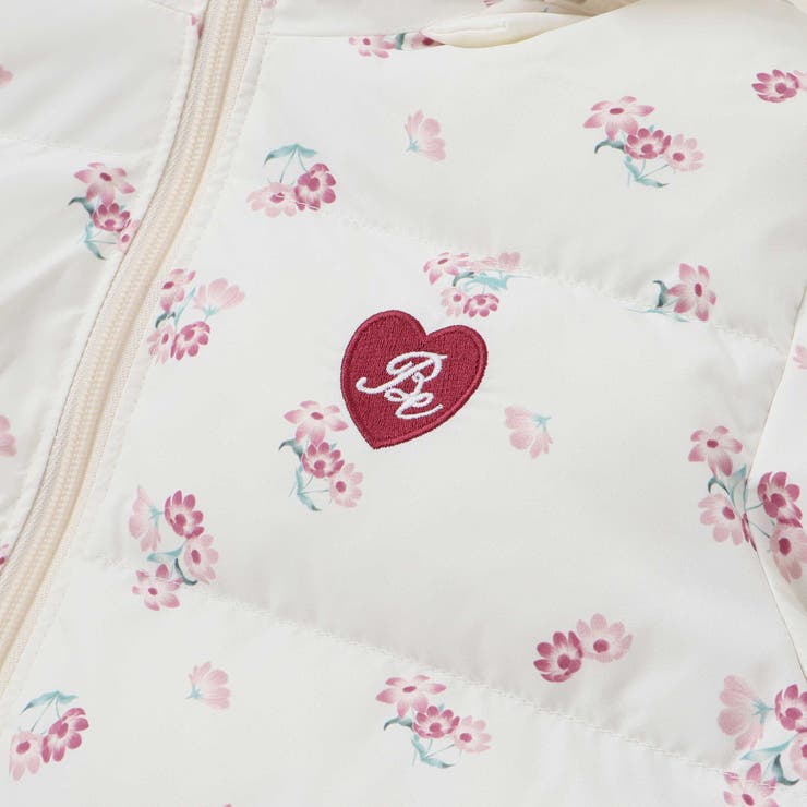 Girlyフラワープリントタフタフード中綿コート | BeBe | 詳細画像15 