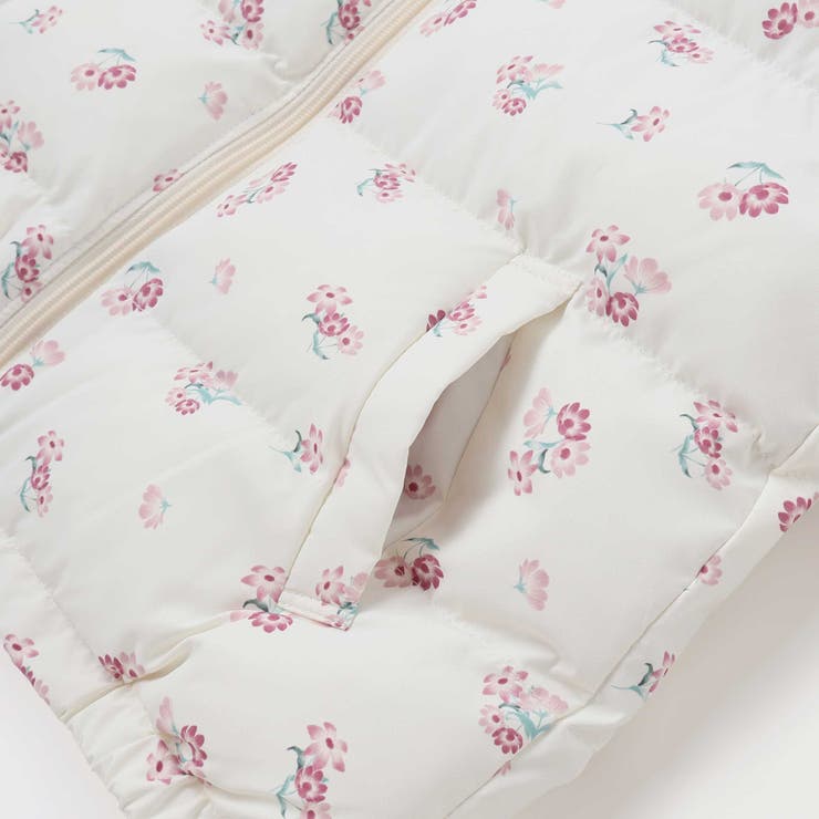 Girlyフラワープリントタフタフード中綿コート | BeBe | 詳細画像17 