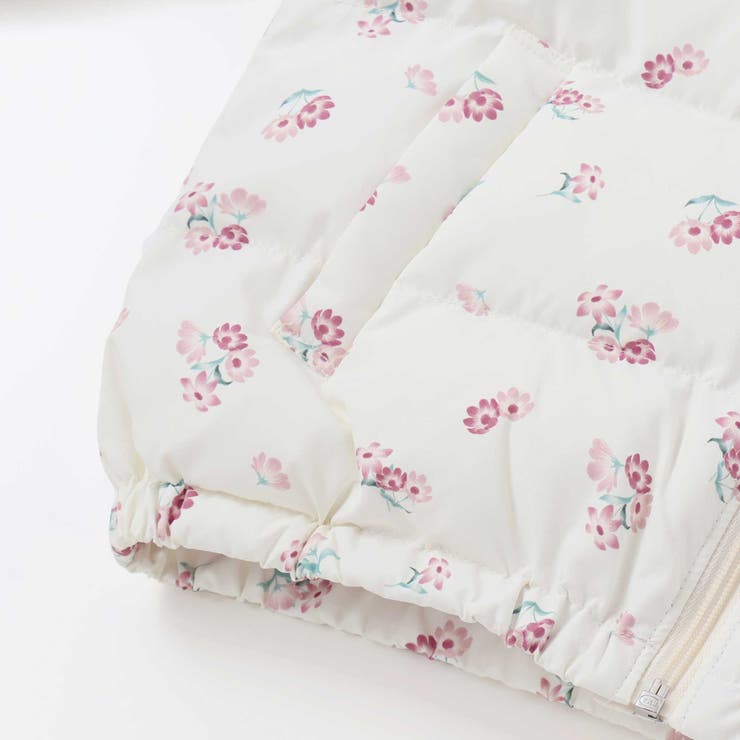 Girlyフラワープリントタフタフード中綿コート | BeBe | 詳細画像18 