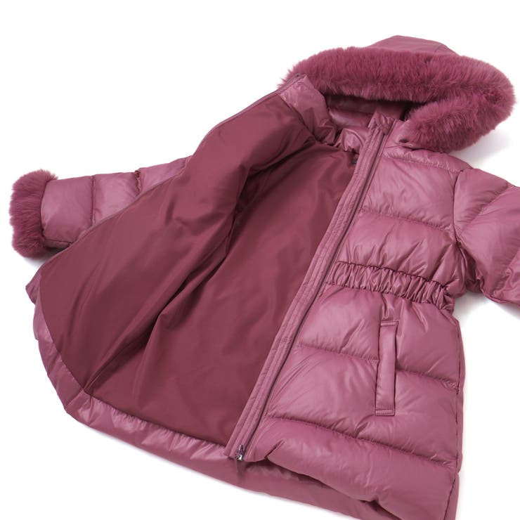 シャイニータフタウエスト切り替えシャギーファーフードダウンコート | BeBe | 詳細画像10 