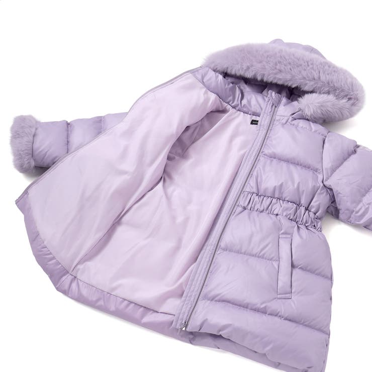 シャイニータフタウエスト切り替えシャギーファーフードダウンコート | BeBe | 詳細画像19 