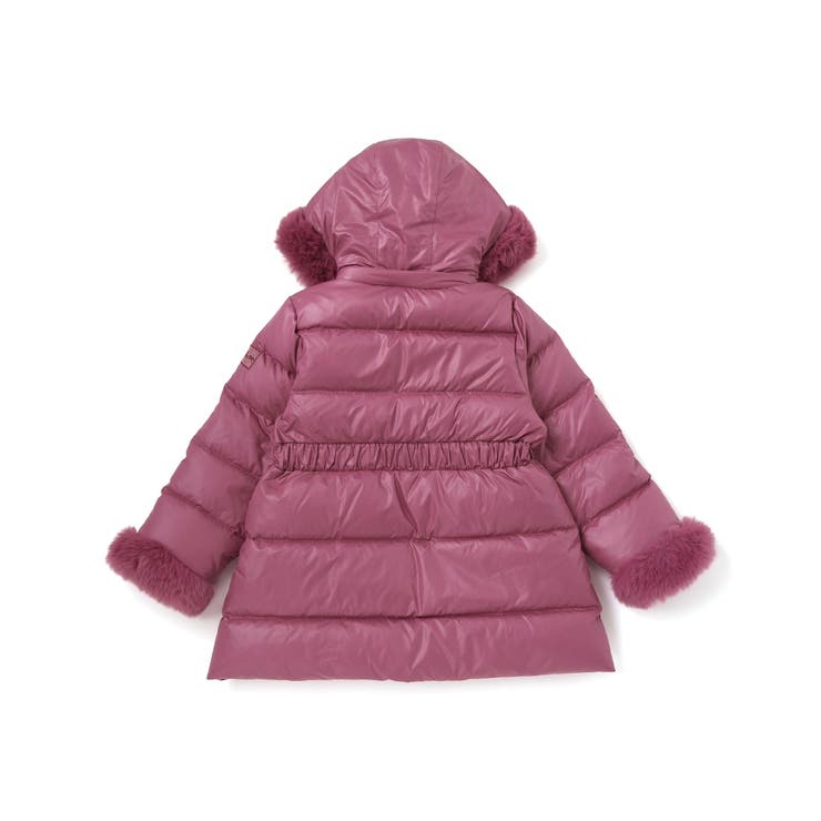 シャイニータフタウエスト切り替えシャギーファーフードダウンコート | BeBe | 詳細画像7 