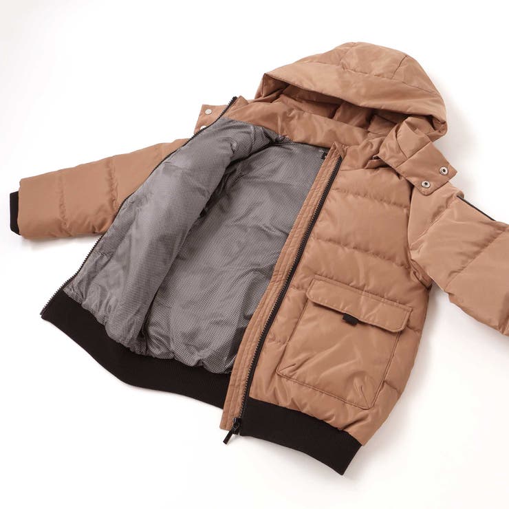 【撥水加工】タフタフラップポケットフードダウンコート(95~150cm) | BeBe | 詳細画像13 