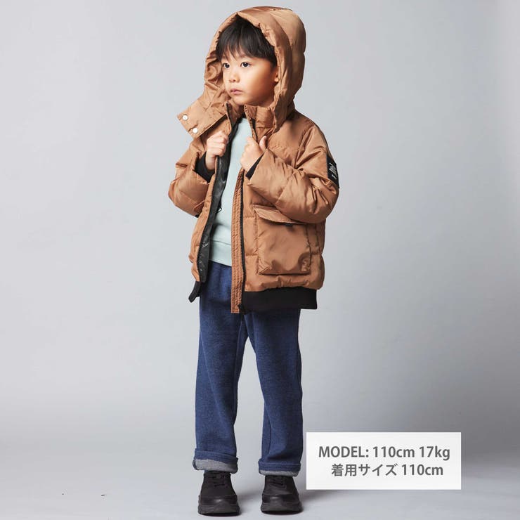 【撥水加工】タフタフラップポケットフードダウンコート(95~150cm) | BeBe | 詳細画像2 