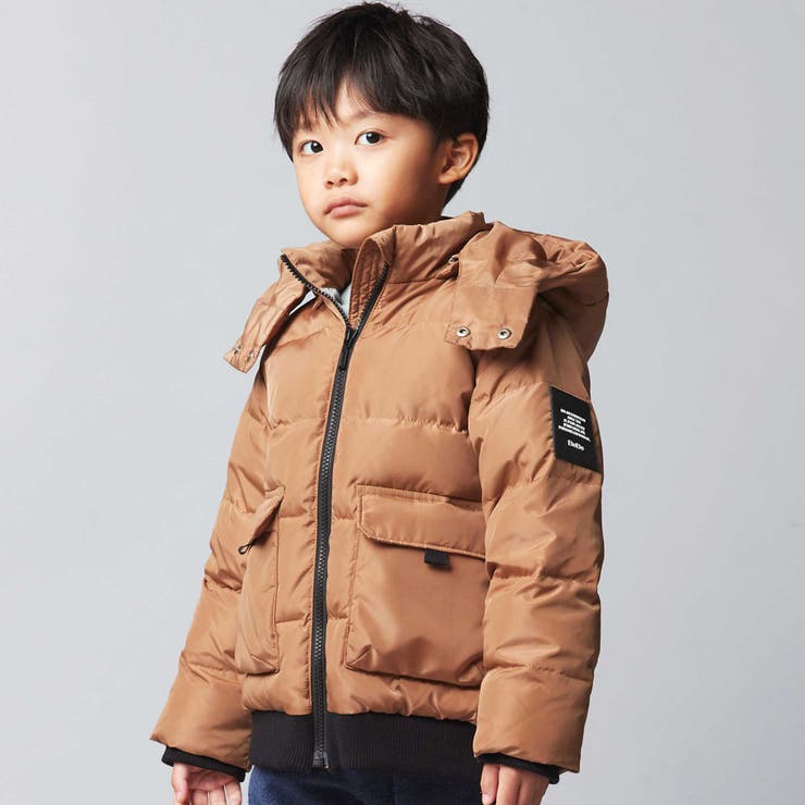 キャメル | 【撥水加工】タフタフラップポケットフードダウンコート(95~150cm) | BeBe