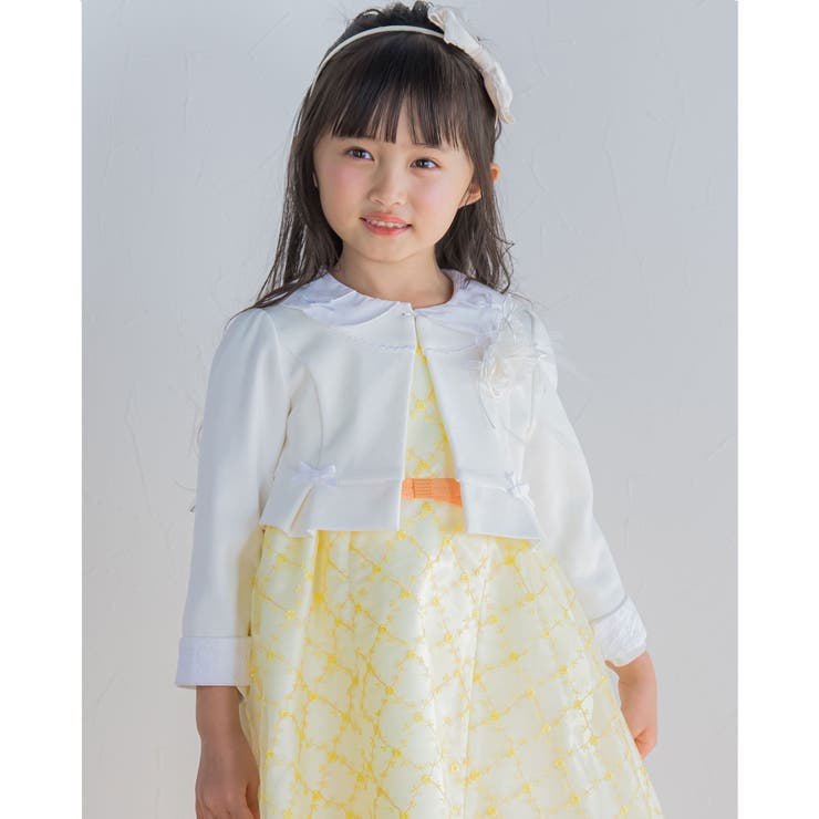 フォーマル リップル ポンチ ノーカラー ジャケット (110~130cm) | BeBe | 詳細画像2 