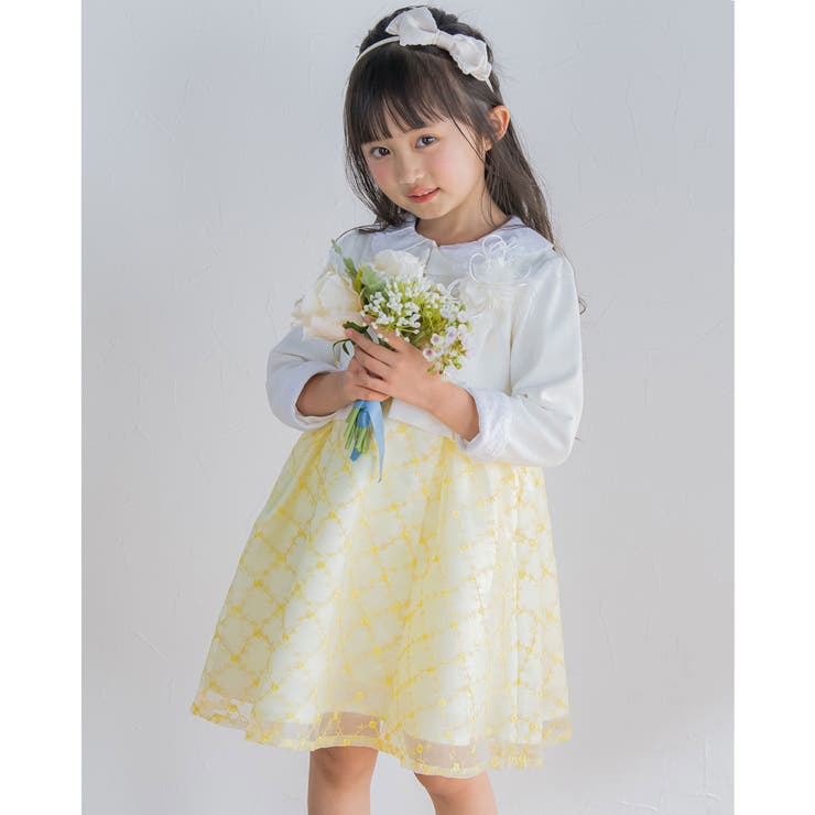 フォーマル リップル ポンチ ノーカラー ジャケット (110~130cm) | BeBe | 詳細画像3 