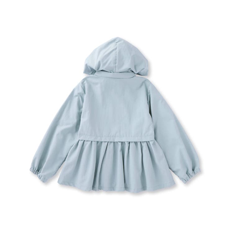 撥水加工】ヴィンテージタフタフード付きペプラムブルゾン(90