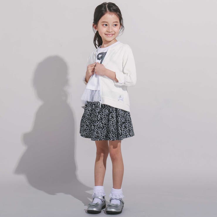 針抜きテレコカットソー長袖カーディガン(90~160cm) | BeBe | 詳細画像3 