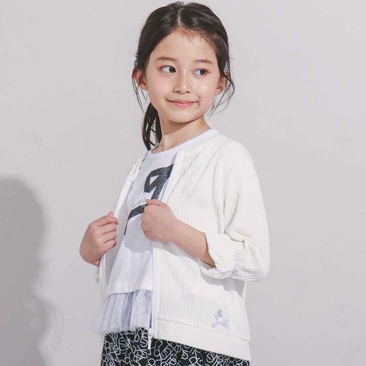 針抜きテレコカットソー長袖カーディガン(90~160cm) | BeBe | 詳細画像5 