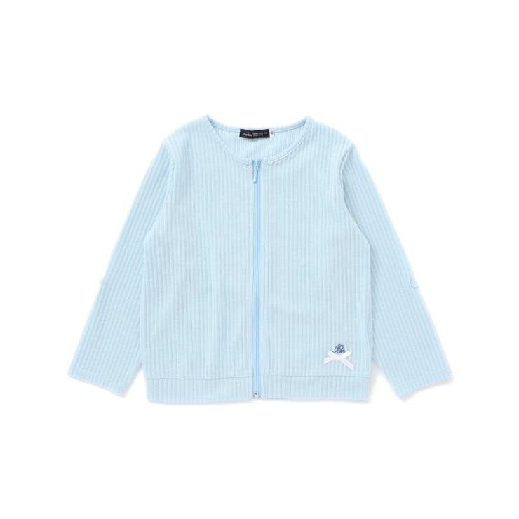 ブルー | 針抜きテレコカットソー長袖カーディガン(90~160cm) | BeBe