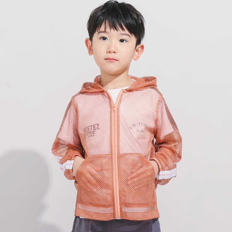 【防虫加工】メッシュロゴテープパーカー・巾着付き(90~140cm) | BeBe | 詳細画像1 