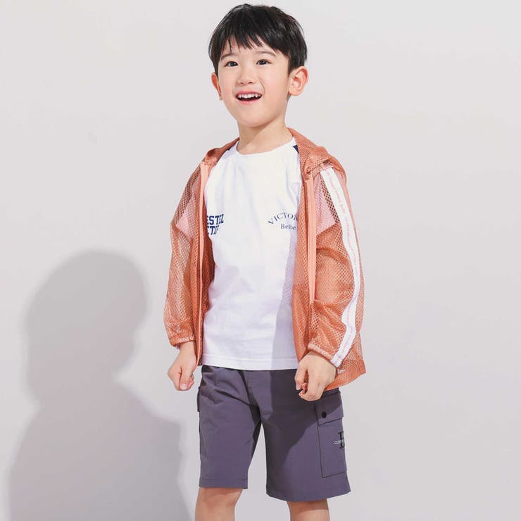 【防虫加工】メッシュロゴテープパーカー・巾着付き(90~140cm) | BeBe | 詳細画像4 