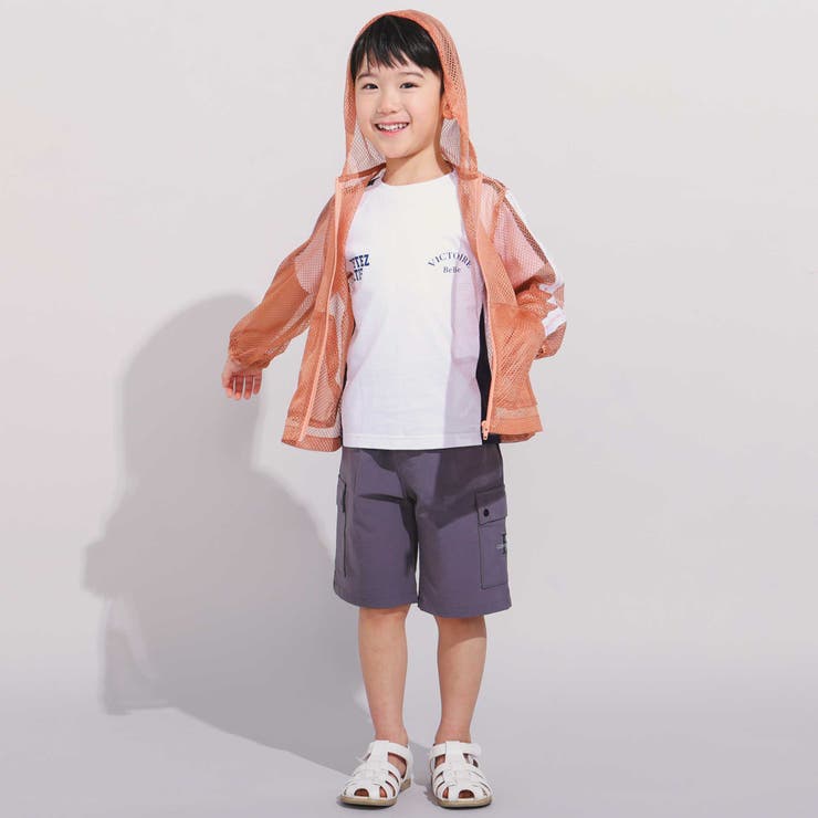 【防虫加工】メッシュロゴテープパーカー・巾着付き(90~140cm) | BeBe | 詳細画像5 