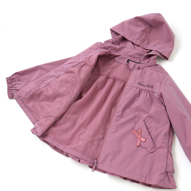 シャイニータフタバックフリルフードブルゾン(90~150cm) | BeBe | 詳細画像15 