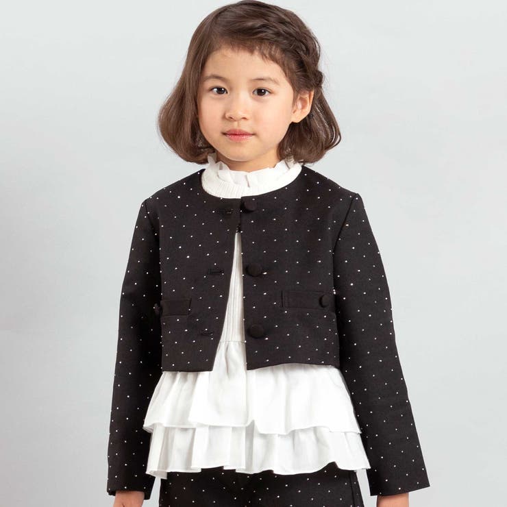 【お揃い】エトワールシャイニードットクロップドジャケット(100~150cm) | BeBe | 詳細画像1 