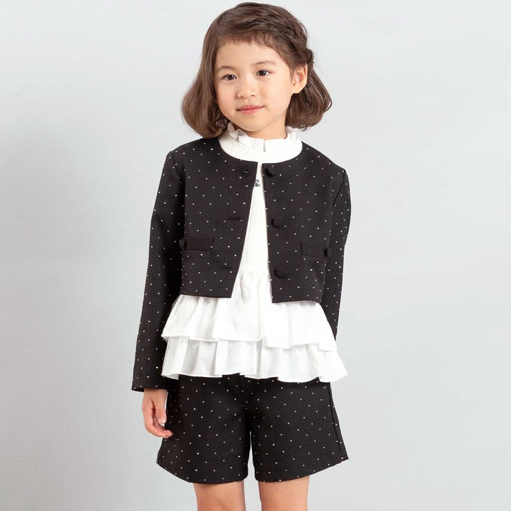 【お揃い】エトワールシャイニードットクロップドジャケット(100~150cm) | BeBe | 詳細画像4 