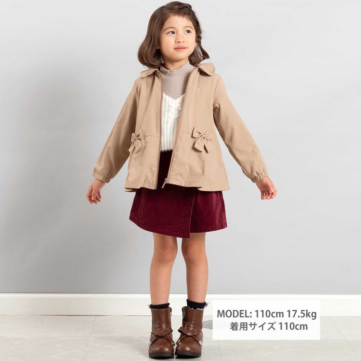 チェックタフタペプラムフード付きブルゾン(90~150cm) | BeBe | 詳細画像2 