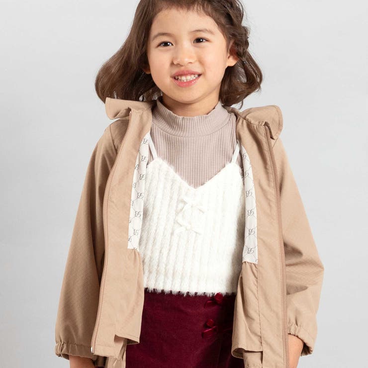 チェックタフタペプラムフード付きブルゾン(90~150cm) | BeBe | 詳細画像3 