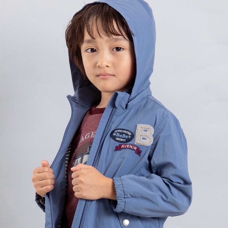 【撥水】ヴィンテージタフタワッペン付きフードブルゾン(90~150cm) | BeBe | 詳細画像4 