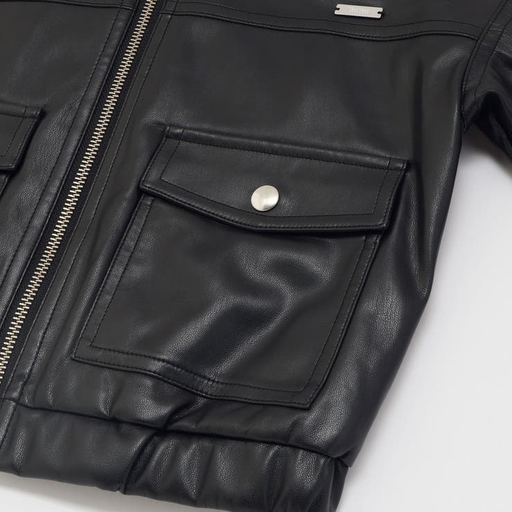 フェイクレザージップブルゾン(100~160cm) | BeBe | 詳細画像14 