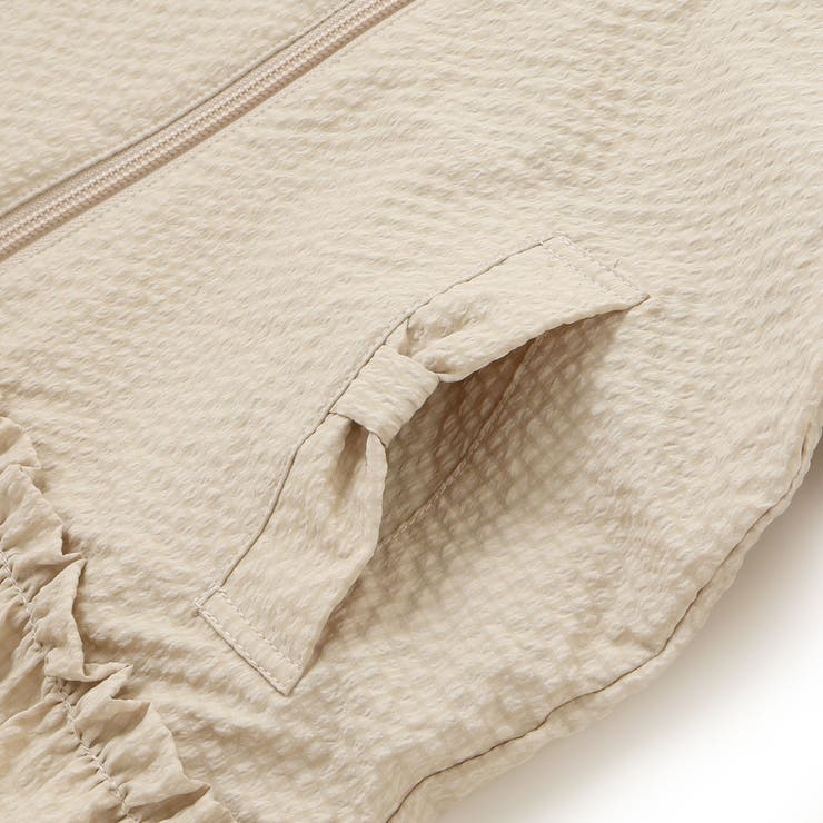 【撥水加工】サッカーチェックフード付きペプラムブルゾン(90~150cm) | BeBe | 詳細画像16 