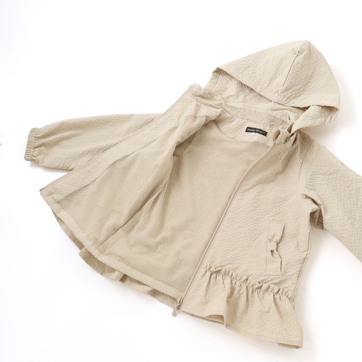 【撥水加工】サッカーチェックフード付きペプラムブルゾン(90~150cm) | BeBe | 詳細画像19 