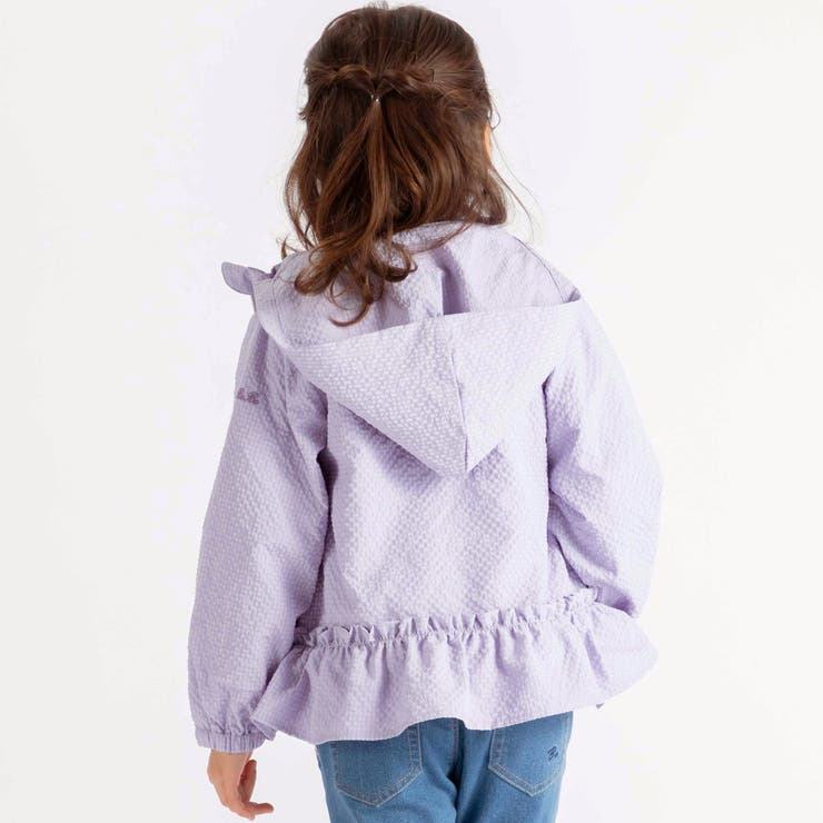 【撥水加工】サッカーチェックフード付きペプラムブルゾン(90~150cm) | BeBe | 詳細画像5 