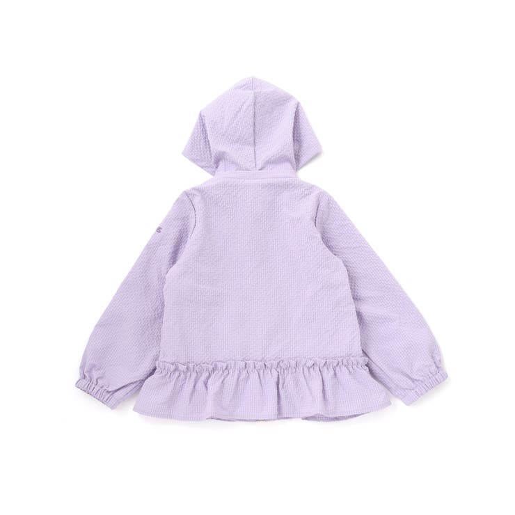 【撥水加工】サッカーチェックフード付きペプラムブルゾン(90~150cm) | BeBe | 詳細画像8 