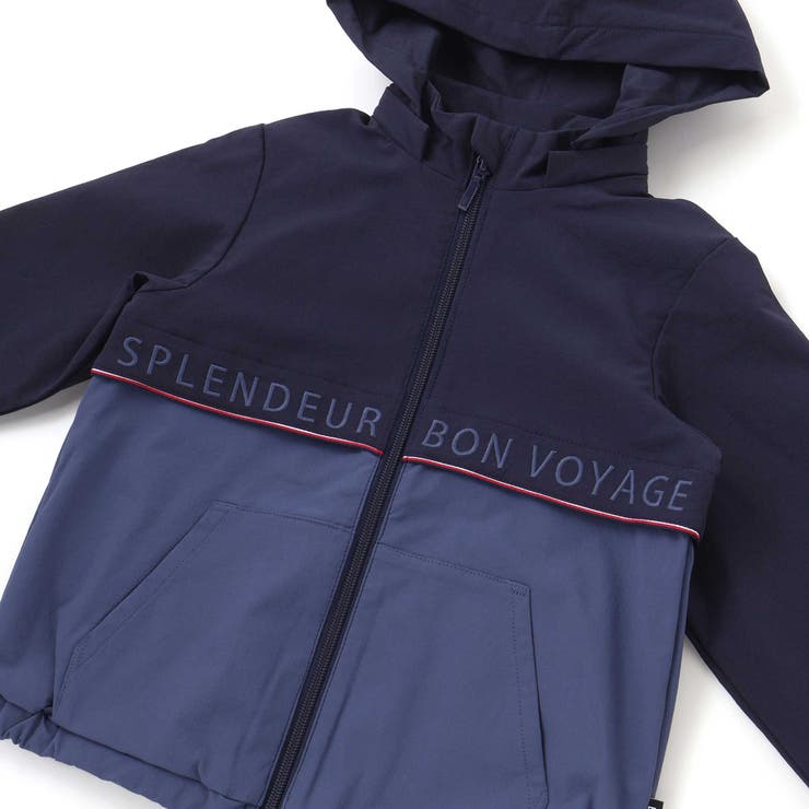 【撥水加工】リップストップフード付きバイカラーロゴブルゾン(90~150cm) | BeBe | 詳細画像12 