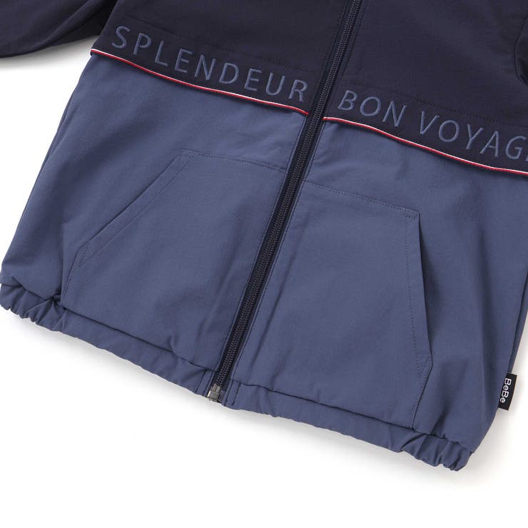 【撥水加工】リップストップフード付きバイカラーロゴブルゾン(90~150cm) | BeBe | 詳細画像15 