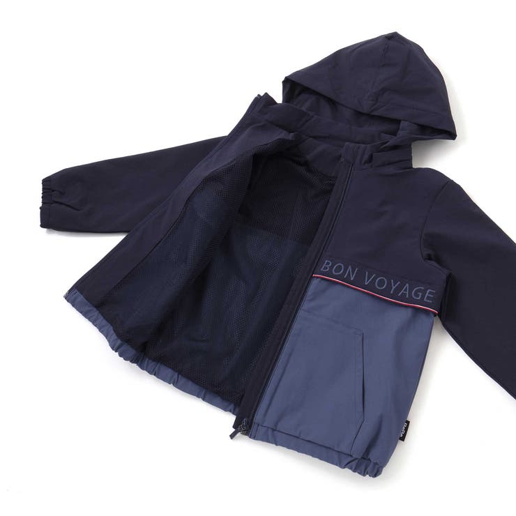 【撥水加工】リップストップフード付きバイカラーロゴブルゾン(90~150cm) | BeBe | 詳細画像17 