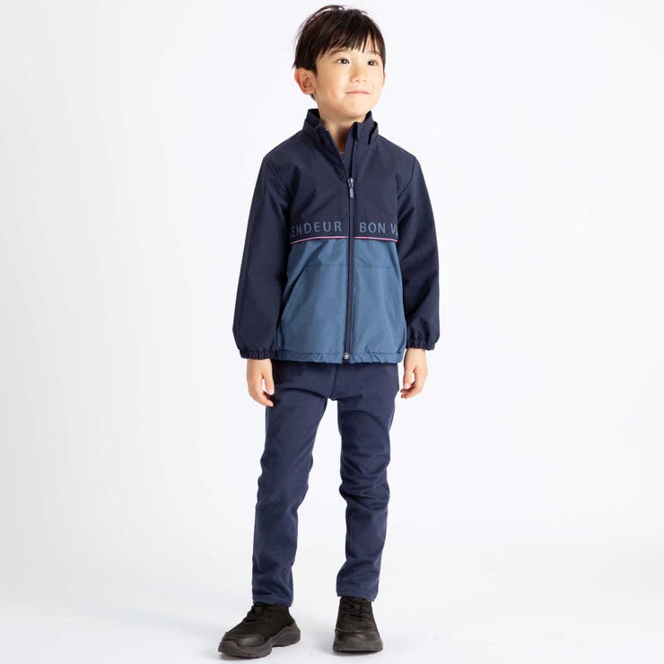 【撥水加工】リップストップフード付きバイカラーロゴブルゾン(90~150cm) | BeBe | 詳細画像3 