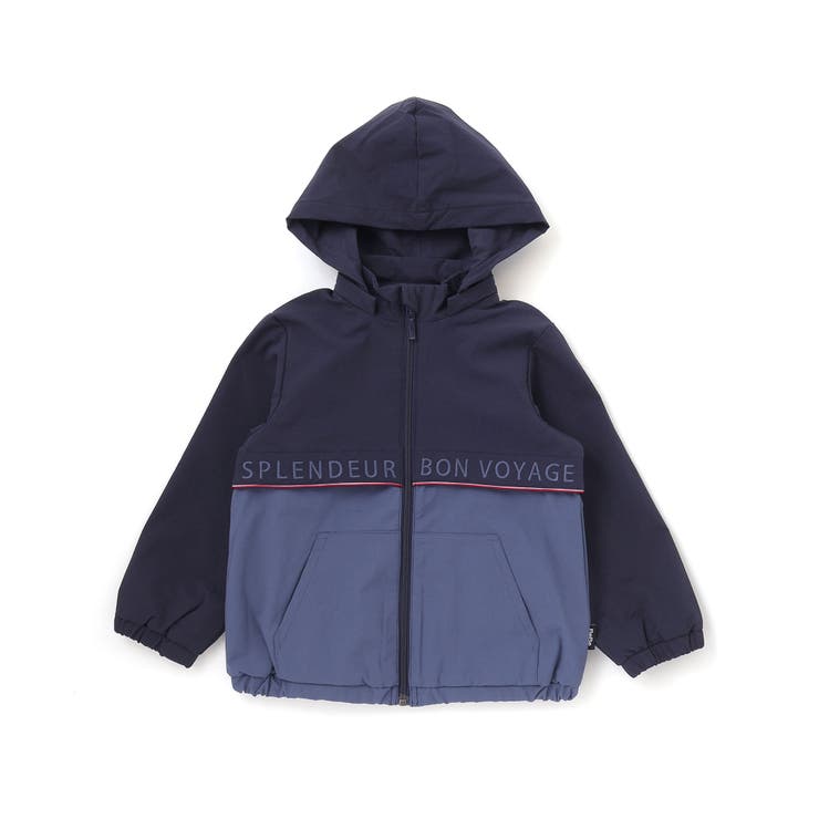 【撥水加工】リップストップフード付きバイカラーロゴブルゾン(90~150cm) | BeBe | 詳細画像7 