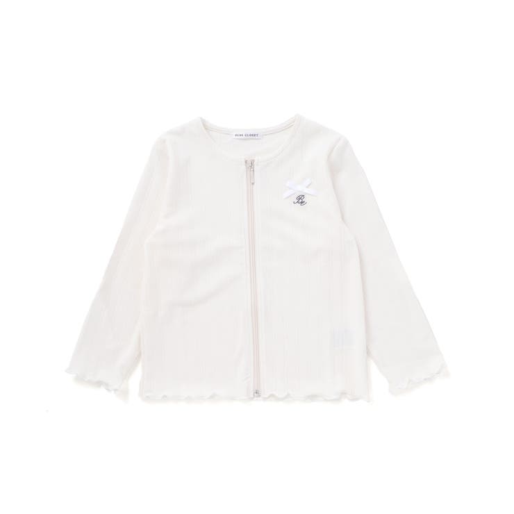 オフホワイト | 【UVカット 速乾】袖丈調節針抜きテレコ長袖ZIPカーディガン(90~130cm… | BeBe