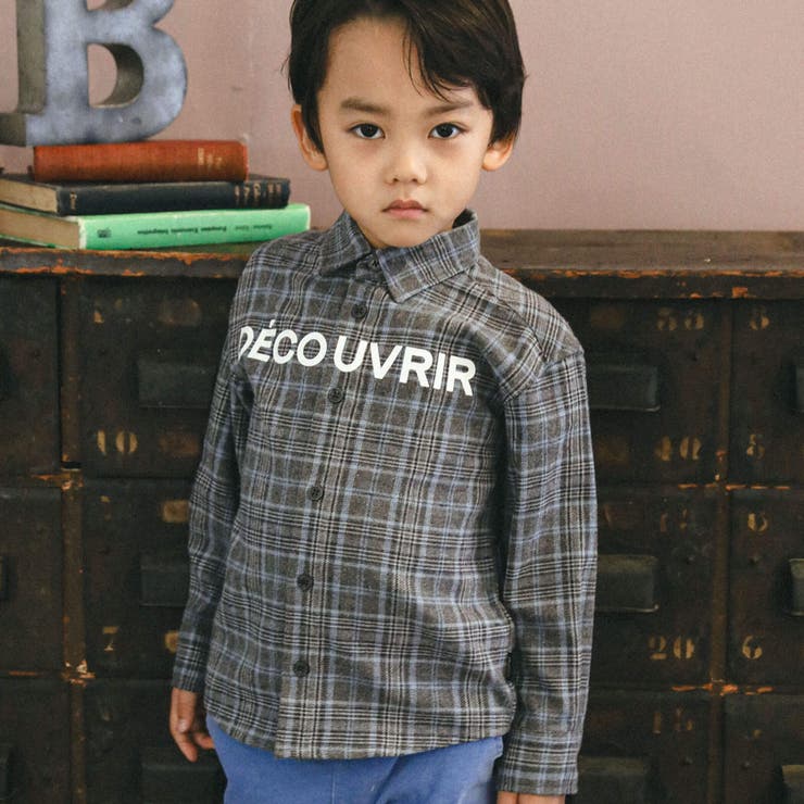 ネルチェックロゴプリントシャツ(90～150cm) | BeBe | 詳細画像3 