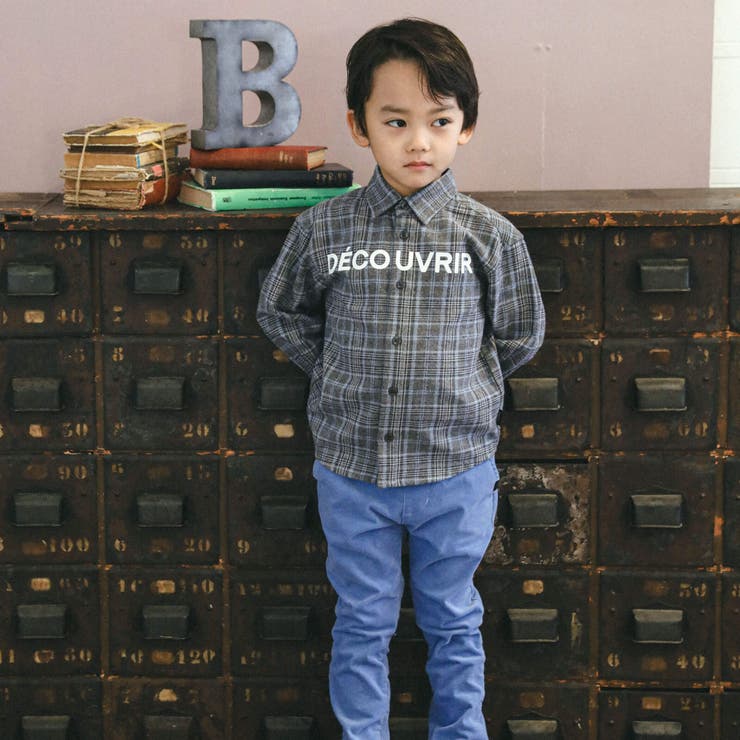 ネルチェックロゴプリントシャツ(90～150cm) | BeBe | 詳細画像4 