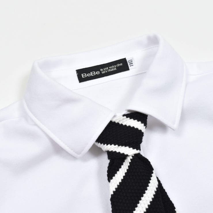 ニットタイ付きスムースシャツ(90~130cm) | BeBe | 詳細画像4 