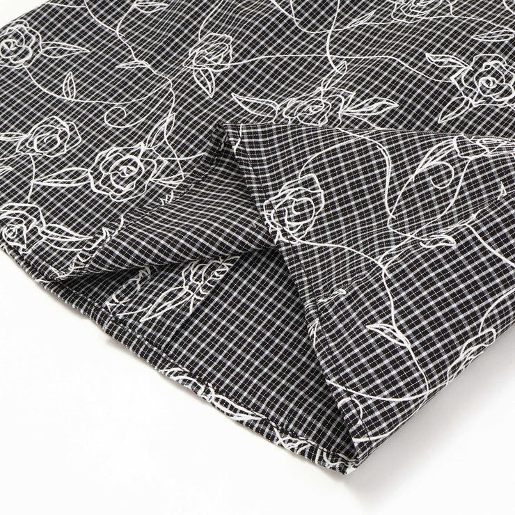 【お揃い】先染めチェックローズプリントフリルブラウス(90~160cm) | BeBe | 詳細画像17 