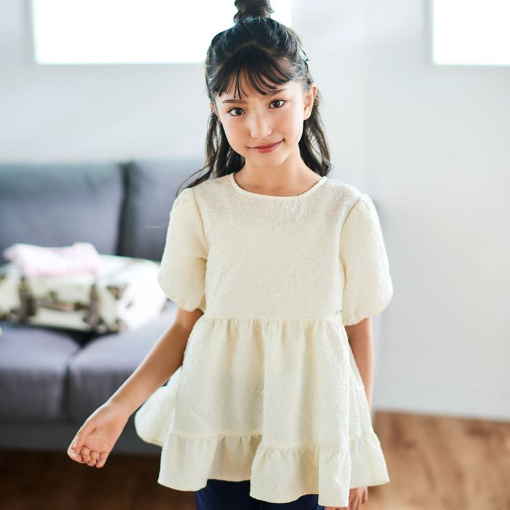 フクレジャガードフリルパフスリーブブラウス(90~160cm) | BeBe | 詳細画像4 